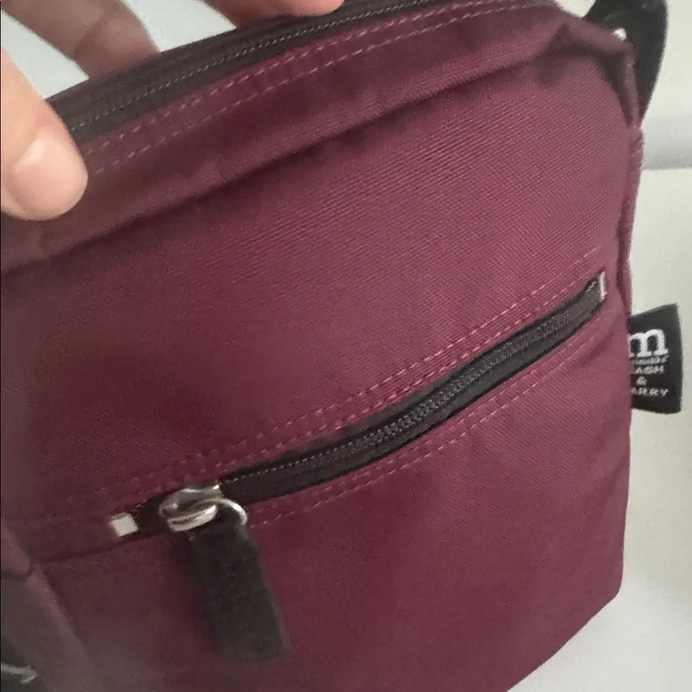 Marimekko Cash & Carry Canvas Crossbody Nylon Maroon Bag